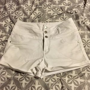 Charlotte Russe White High Waisted Denim Shorts